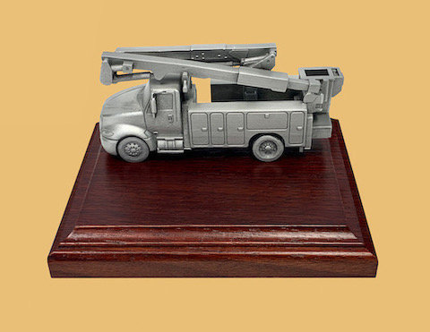 Cement truck gift award trophy plaque on cherry wood plaque