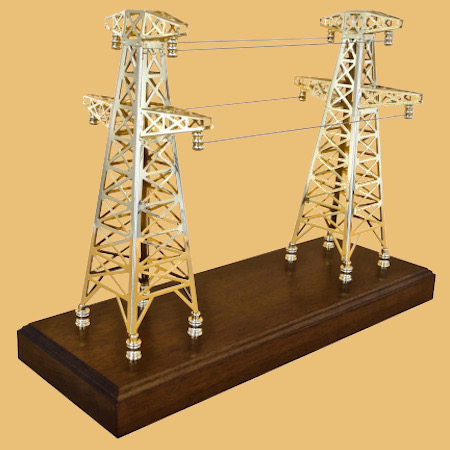 Gifts for linemen electricity pylon tower power line award trophy model.