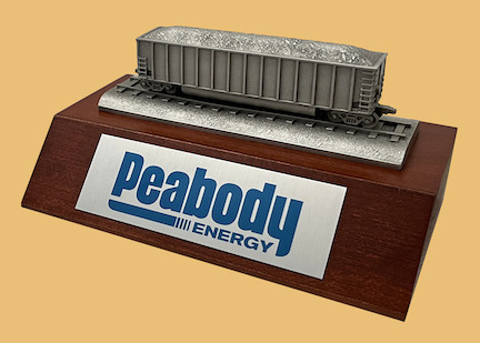 Coal hopper rail car wagon trophy award plaque for the mining and minerals industry