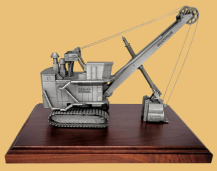 Dragline excavator award trophy model plaque for mining and civil industries