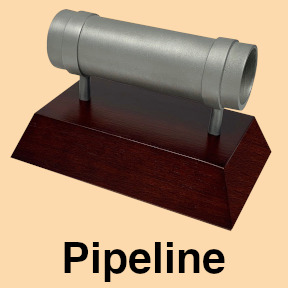 Oil and gas pipeliners gifts custom made pewter trophy