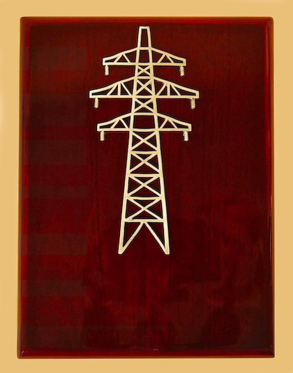 Electric tower award power line pylon plaque recognition gift