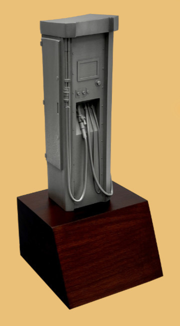Renewable energy hydrogen fueling station trophy desktop item with custom branding