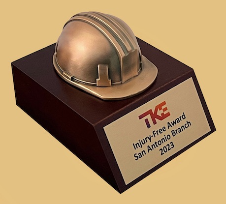 Bronze safety award trophy for corporate recognition of employees