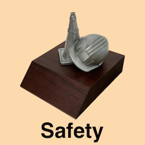 Safety awards trophies desktop items and plaques