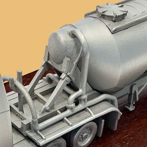 Oil and gas frac sand hauler trailer sculpture plaque detailed photo