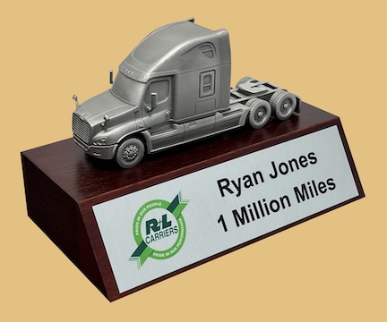 Million mile truck driver award semi cab model